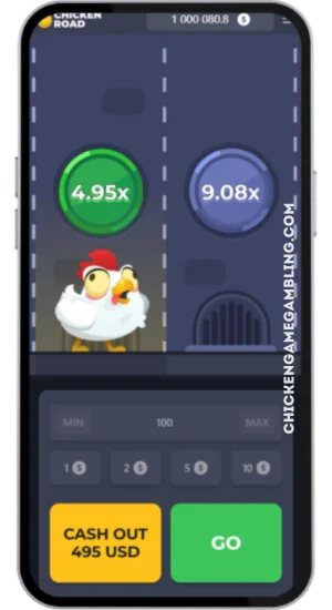 Chicken Road Spiel – x4,95 erreicht, weiter zu x9,08